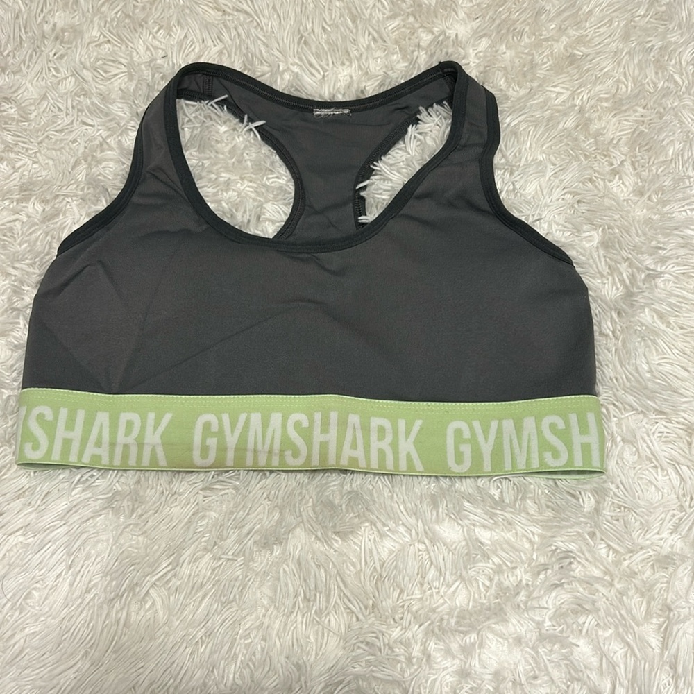 gray and green gymshark sports bra large